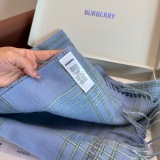 Burberry Fashion Embroidered Logo Checkered Double Sided Cashmere Scarf