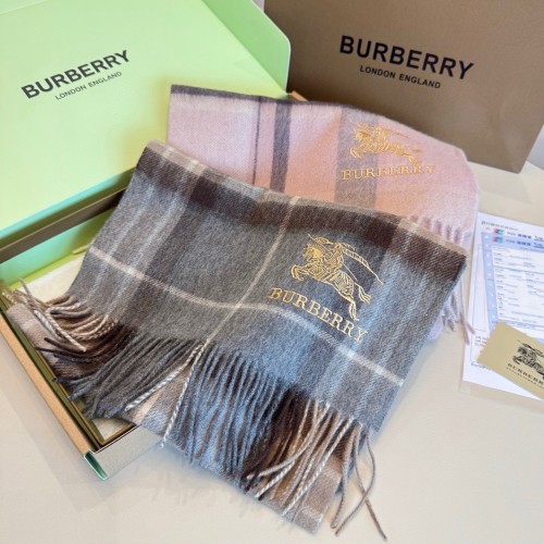 Burberry Classic Embroidered Logo Cashmere Scarf Size: 30 x 200 CM