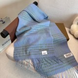Burberry Fashion Embroidered Logo Checkered Double Sided Cashmere Scarf