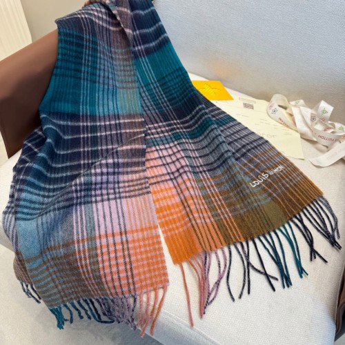 Louis Vuitton Classic Embroidered Logo Cashmere Scarf Size: 30 x 185 CM