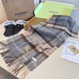 Burberry Classic Embroidered Logo Cashmere Scarf Size: 30 x 200 CM