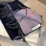 Dior Fashion Versatile Embroidered Logo Lamb Hair Tassel Scarf Size: 32 x 180 CM
