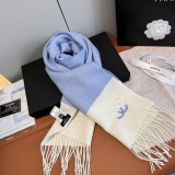Chanel Fashion Embroidered Logo Cashmere Tassel Scarf Size: 30 x 180 CM