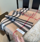 Burberry Classic Checkered Double Sided Cashmere Tassel Scarf Size: 30 x 180 CM