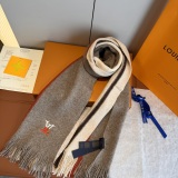 Louis Vuitton Fashion Embroidered Logo Cashmere Tassel Scarf Size: 28 x 180 CM