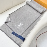 Louis Vuitton Classic Versatile Embroidered Logo Cashmere Scarf Size: 32 x 185 CM