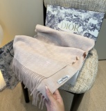 Dior New Couple's Classic Embroidered Bee Tassel Scarf Size: 32 x 180 CM
