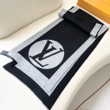Louis Vuitton Fashion Logo Jacquard Cashmere Tassel Scarf Size: 32 x 180 CM