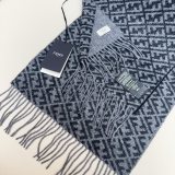 Fendi Classic FF Jacquard Wool Tassel Scarf Size: 30 x 180 CM