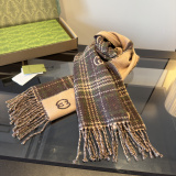 Gucci Classic GG Checkered Jacquard Wool Tassel Scarf Size: 35 x 205 CM