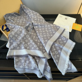 Louis Vuitton Classic Logo Jacquard Double Sided Mulberry Silk Wool Square Towel Size: 142 x 142 CM