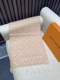 Louis Vuitton Fashion Logo Jacquard Two Sided Cashmere Scarf Size: 45 x 195 CM