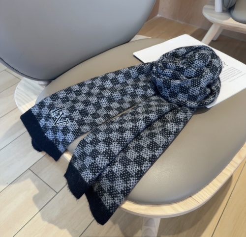 Louis Vuitton Couple's Classic Checkered Cashmere Scarf Size: 32 x 180 CM