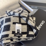 Chanel New Fashion Checkered Knitted Cashmere Scarf Size: 30 x 180 CM