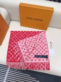 Louis Vuitton Fashion Logo Jacquard Two Sided Cashmere Scarf Size: 45 x 195 CM