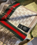 Gucci Fashion Versatile Double G Lambhair Jacquard Tassel Scarf Size: 32 x 210 CM