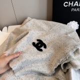 Chanel Couple Classic Versatile Embroidered CC Cashmere Scarf Size: 70 x 180 CM