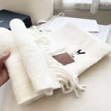 Loewe Fashion Personalized Embroidered Leather Logo Haircoat Scarf Size: 40 x 185 CM