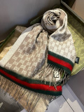 Gucci Fashion Versatile Double G Lambhair Jacquard Tassel Scarf Size: 32 x 210 CM