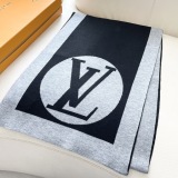 Louis Vuitton Fashion Logo Jacquard Cashmere Tassel Scarf Size: 32 x 180 CM
