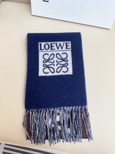 Loewe New Splicing College Style Wool Double Sided Scarf