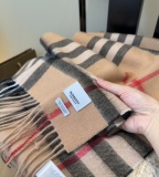 Burberry Classic Checkered Double Sided Cashmere Tassel Scarf Size: 30 x 180 CM