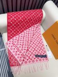 Louis Vuitton Fashion Logo Jacquard Two Sided Cashmere Scarf Size: 45 x 195 CM