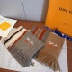 Louis Vuitton Fashion Embroidered Logo Cashmere Tassel Scarf Size: 28 x 180 CM