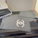 Chanel Fashion Logo Jacquard Cashmere Scarf Size: 30 x 190 CM