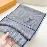 Louis Vuitton Classic Versatile Embroidered Logo Cashmere Scarf Size: 32 x 185 CM