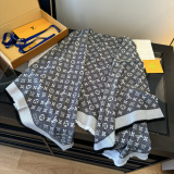 Louis Vuitton Classic Logo Jacquard Double Sided Mulberry Silk Wool Square Towel Size: 142 x 142 CM
