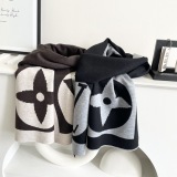 Louis Vuitton Fashion Logo Jacquard Cashmere Tassel Scarf Size: 32 x 180 CM