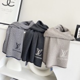 Louis Vuitton Classic Versatile Embroidered Logo Cashmere Scarf Size: 32 x 185 CM
