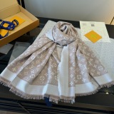Louis Vuitton Classic Logo Jacquard Double Sided Mulberry Silk Wool Square Towel Size: 142 x 142 CM