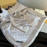 Louis Vuitton Classic Logo Jacquard Double Sided Mulberry Silk Wool Square Towel Size: 142 x 142 CM