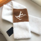 Louis Vuitton Fashion Logo Color Blocked Lambhair Short Fur Scarf Size: 17 x 110 CM