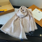 Louis Vuitton Classic Logo Jacquard Double Sided Mulberry Silk Wool Square Towel Size: 142 x 142 CM