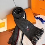 Louis Vuitton Fashion Embroidered Logo Cashmere Tassel Scarf Size: 28 x 180 CM