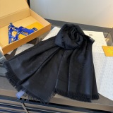 Louis Vuitton Classic Logo Jacquard Double Sided Mulberry Silk Wool Square Towel Size: 142 x 142 CM