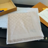 Louis Vuitton Classic Logo Jacquard Double Sided Mulberry Silk Wool Square Towel Size: 142 x 142 CM