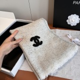 Chanel Couple Classic Versatile Embroidered CC Cashmere Scarf Size: 70 x 180 CM
