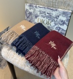 Dior Classic Embroidered Logo Tassel Scarf Size: 32 x 180 CM