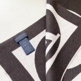 Louis Vuitton Fashion Logo Jacquard Cashmere Tassel Scarf Size: 32 x 180 CM