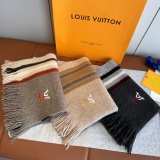 Louis Vuitton Fashion Embroidered Logo Cashmere Tassel Scarf Size: 28 x 180 CM