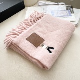 Loewe Fashion Personalized Embroidered Leather Logo Haircoat Scarf Size: 40 x 185 CM
