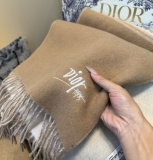 Dior Classic Embroidered Logo Tassel Scarf Size: 32 x 180 CM