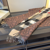 Burberry Classic Grid TB Jacquard Cashmere Scarf Size: 36 x 200 CM