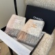 Chanel Fashion Embroidered Logo Color Blocked Tassel Scarf Size: 35 x 180 CM