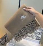 Dior Classic Embroidered Logo Tassel Scarf Size: 32 x 180 CM