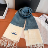 Chanel Fashion Embroidered Logo Cashmere Tassel Scarf Size: 30 x 180 CM